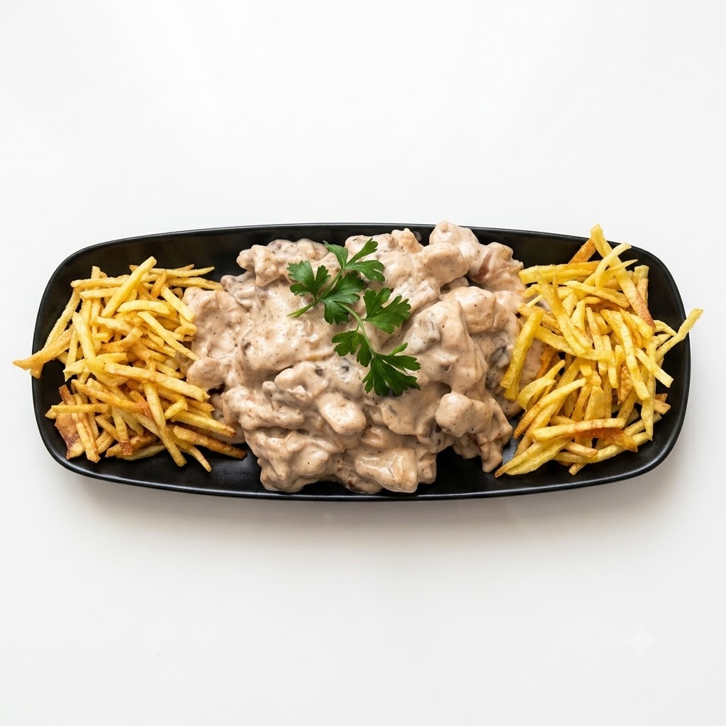 چیکن استراگانف خانگی فودینا مزه